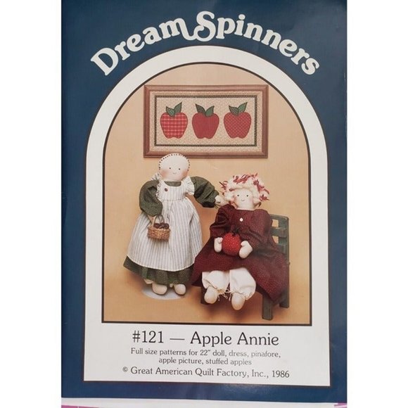 1986 Dream Spinners #121 Apple Annie 22" Doll Clothes/Picture Pattern - Picture 1 of 3